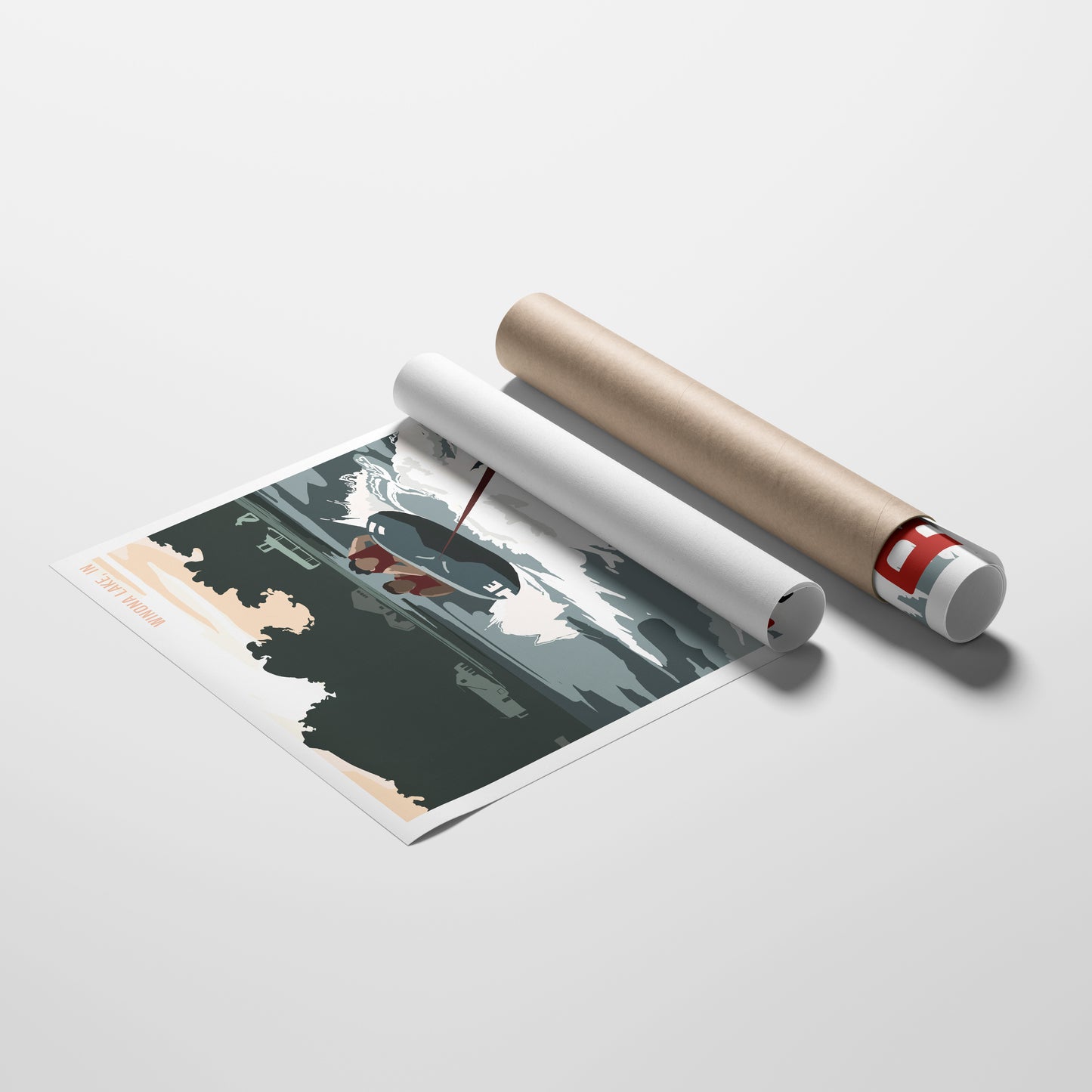 Boat Winona Lake Travel Poster