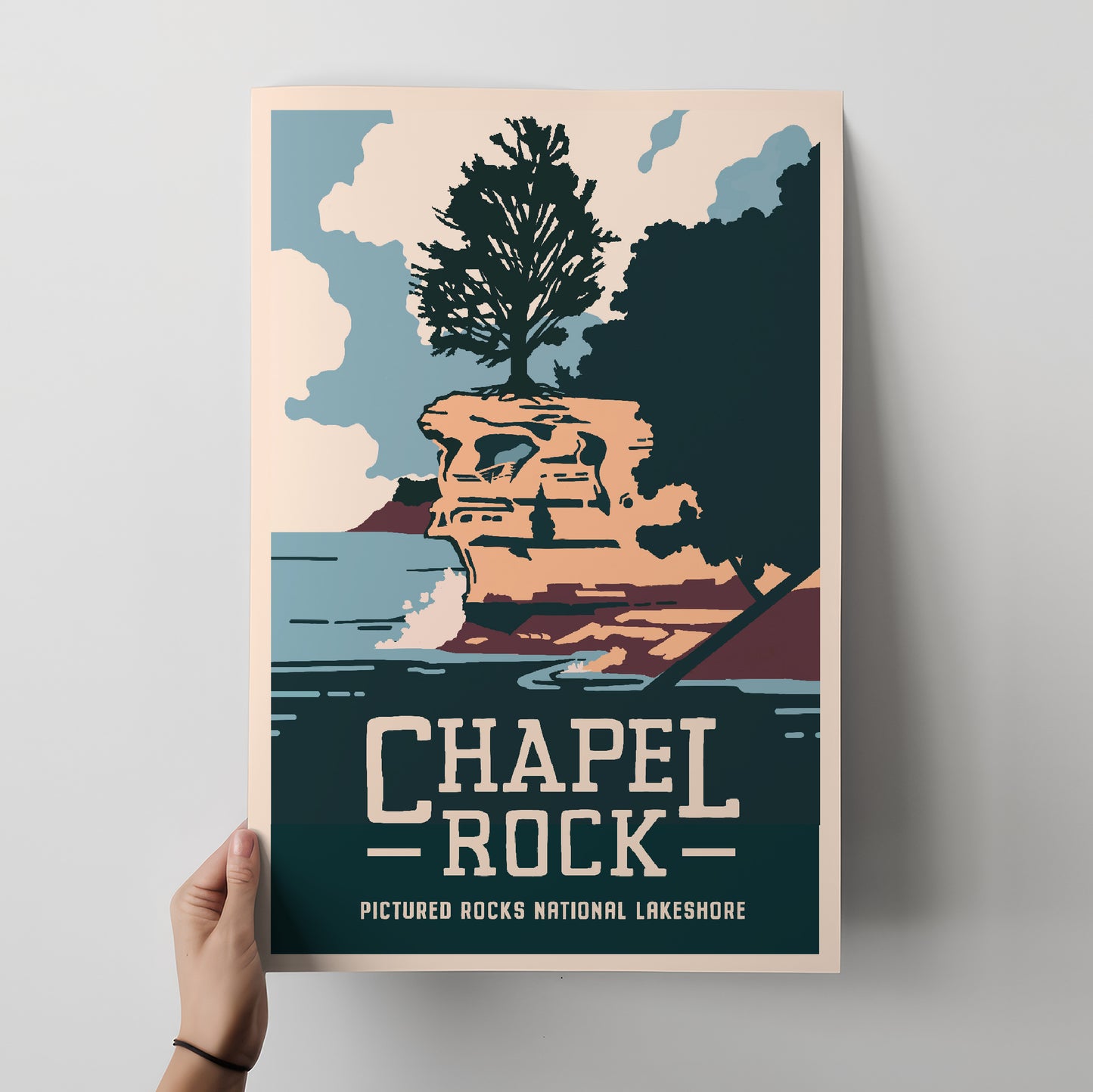 Chapel Rock, Pictured Rocks National Lakeshore Travel Poster