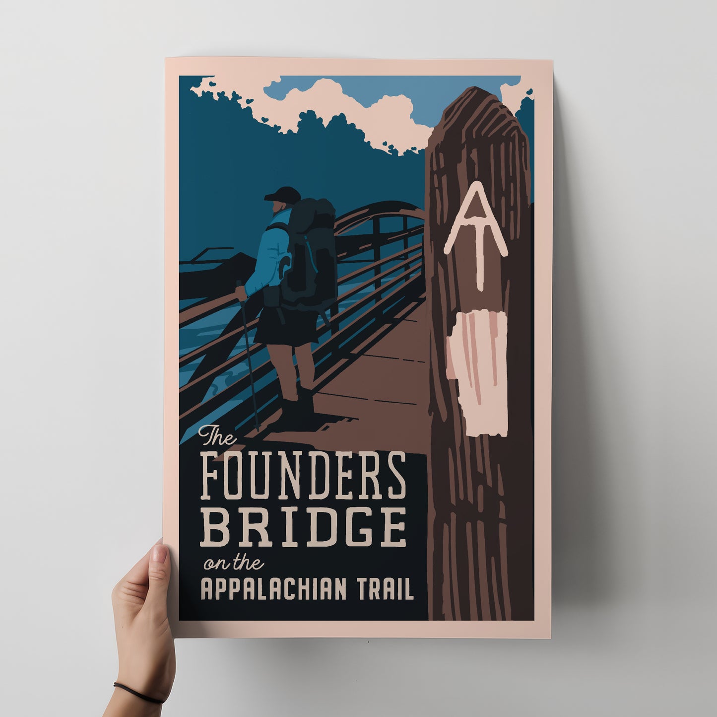 Appalachian Trail Founders Bridge Travel Poster