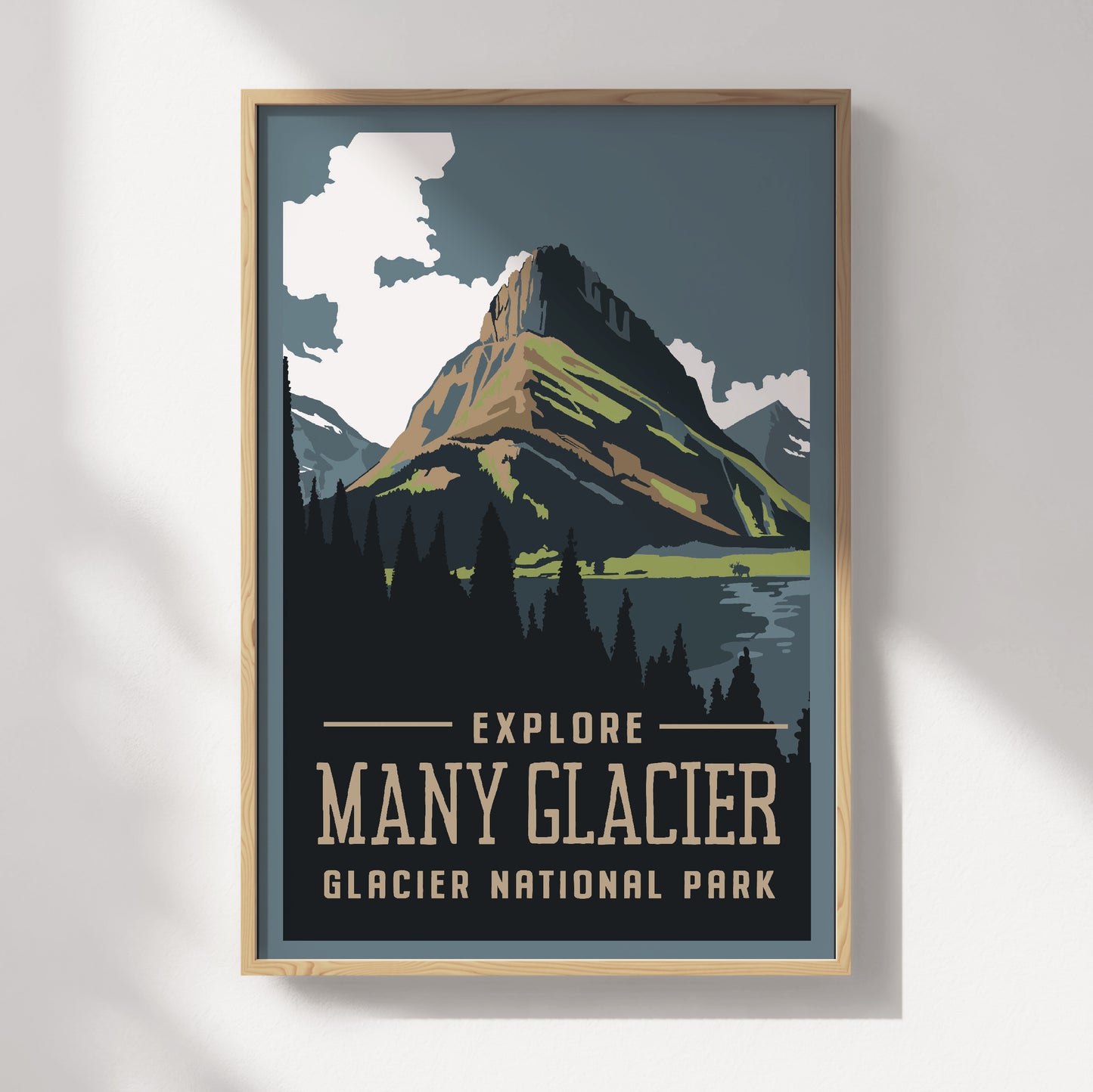 Many Glacier Travel Poster