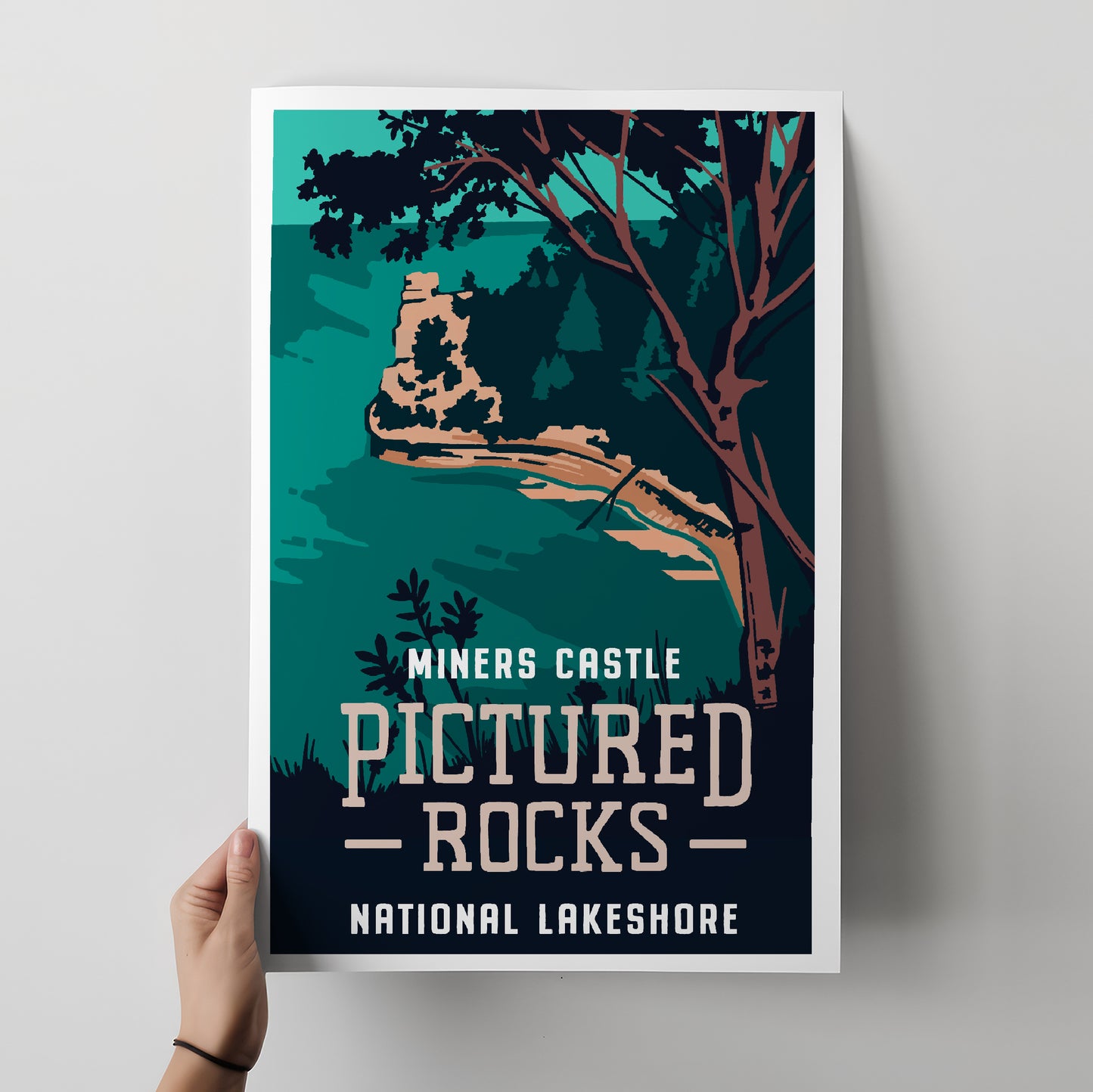 Miners Castle, Pictured Rocks National Lakeshore Travel Poster