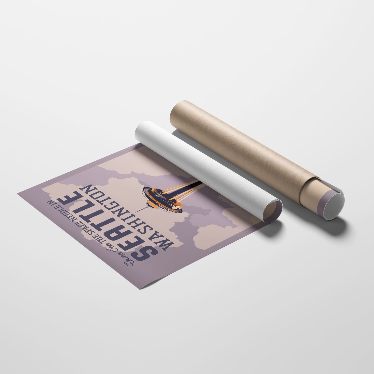 Space Needle in Seattle, Washington Travel Poster