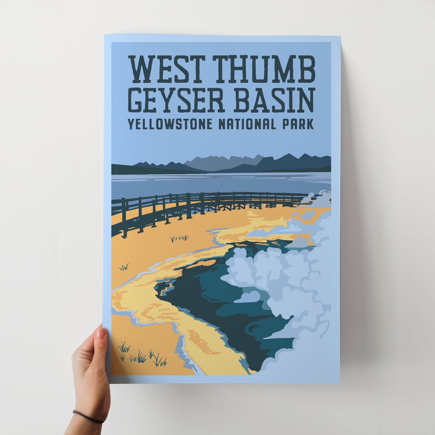 West Thumb Geyser Basin Travel Poster