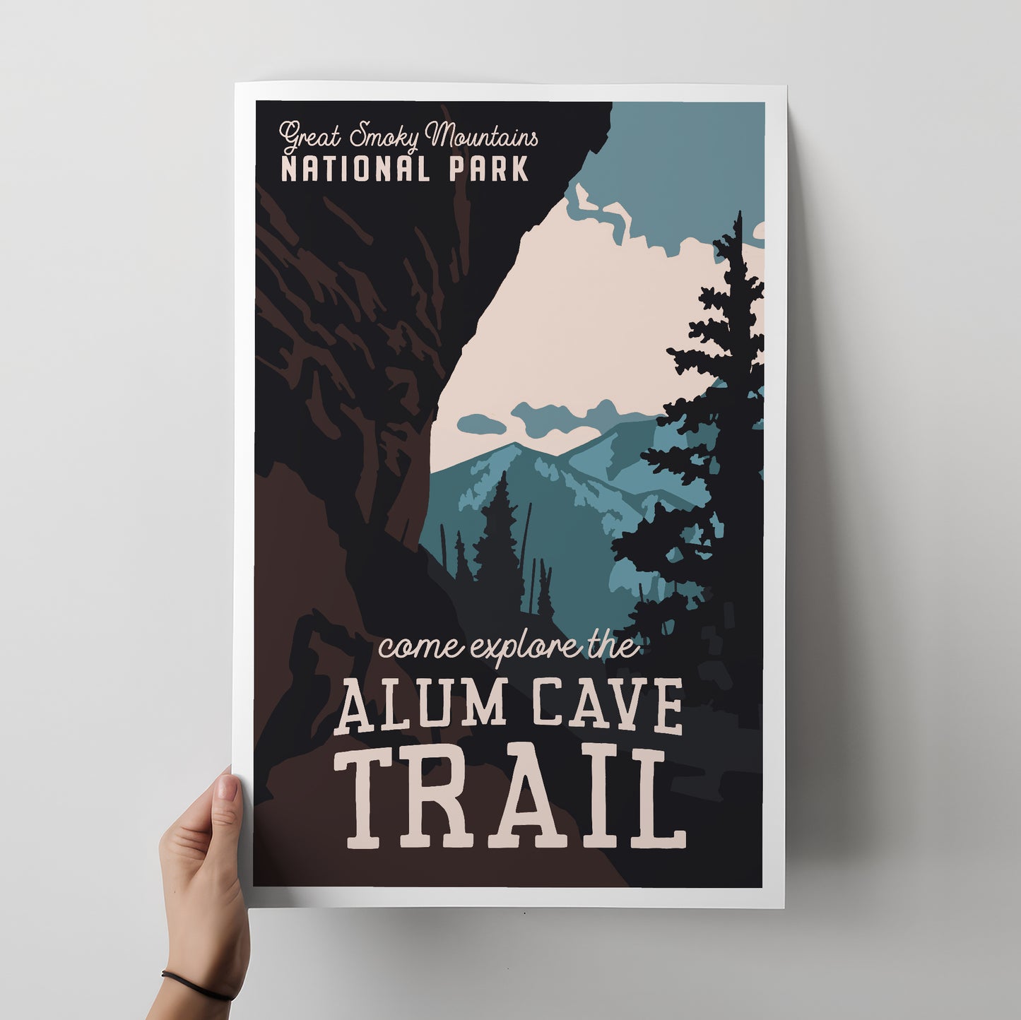 GSMNP Alum Cave Travel Poster