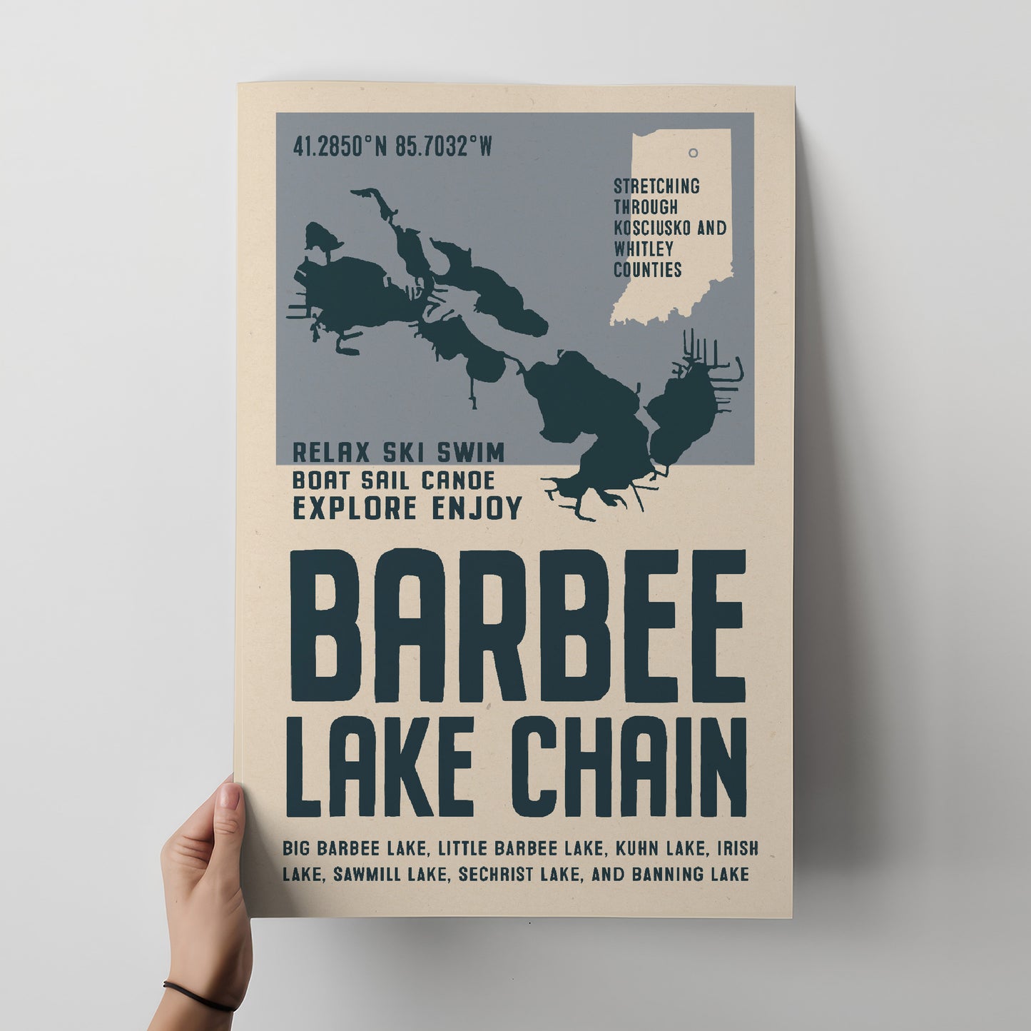 Barbee Lake Chain Travel Poster