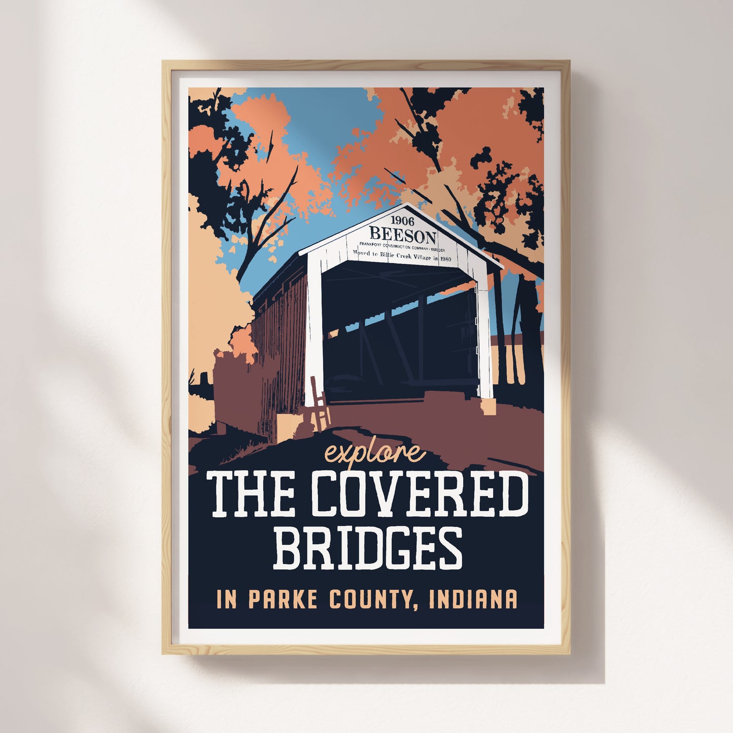 Beeson Covered Bridges Travel Poster