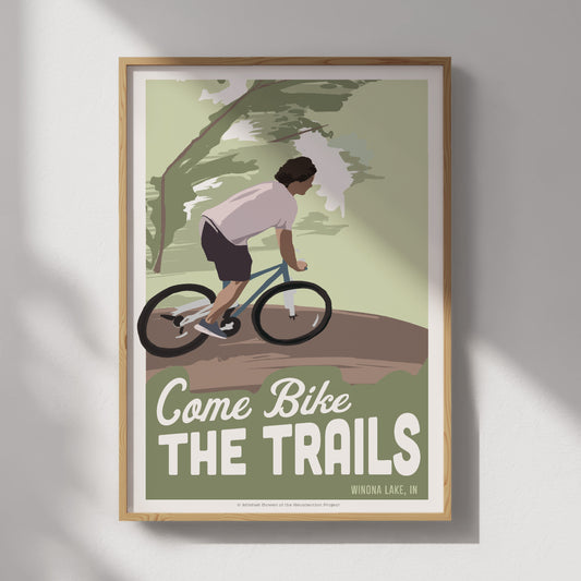 Bike Winona Lake Travel Poster