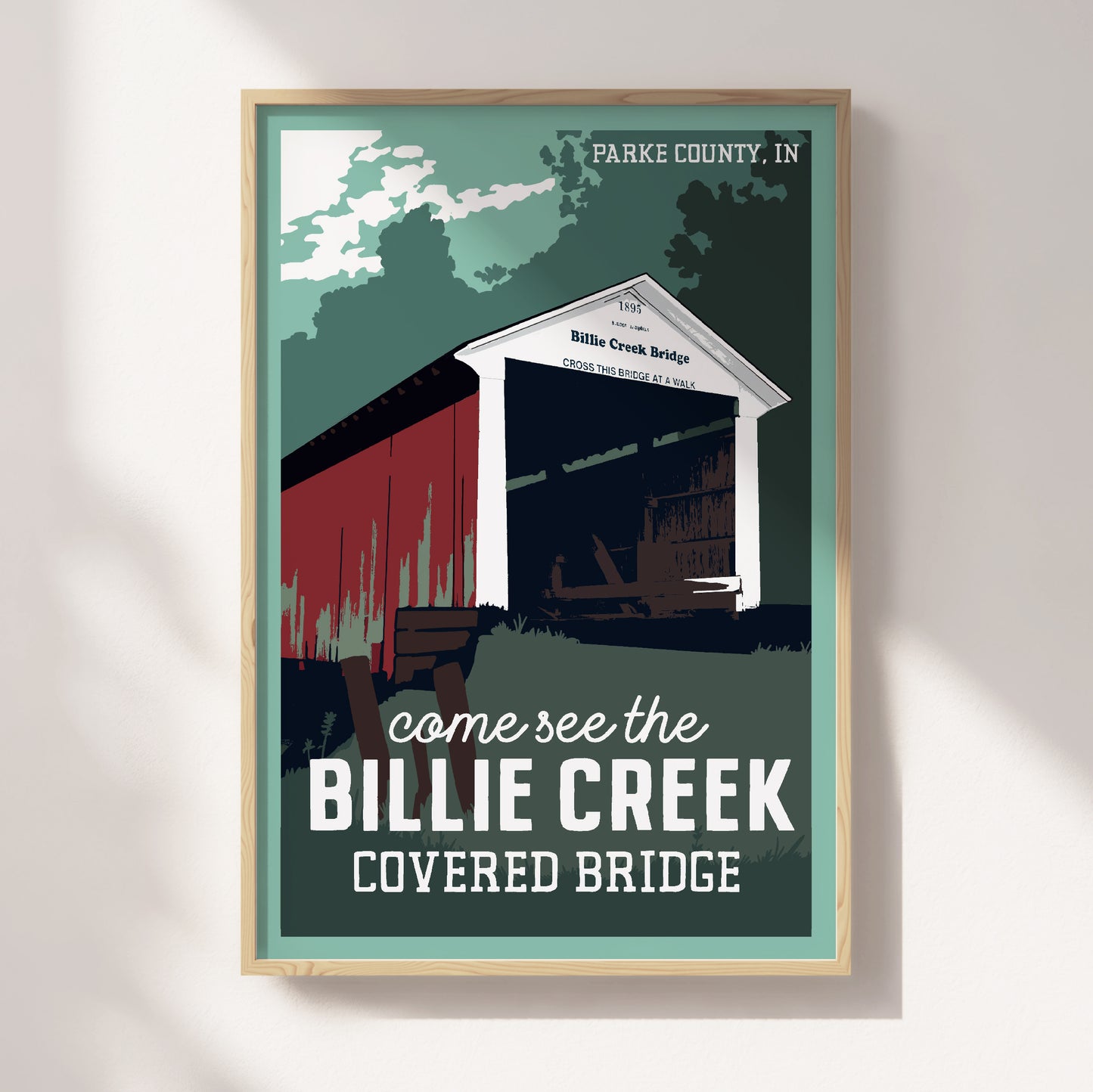 Billie Creek Covered Bridge Travel Poster