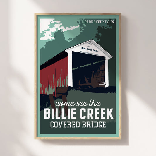 Billie Creek Covered Bridge Travel Poster