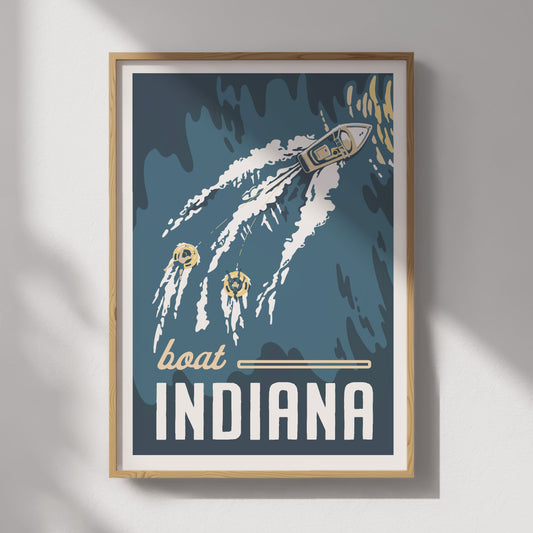 Boat Indiana Travel Poster