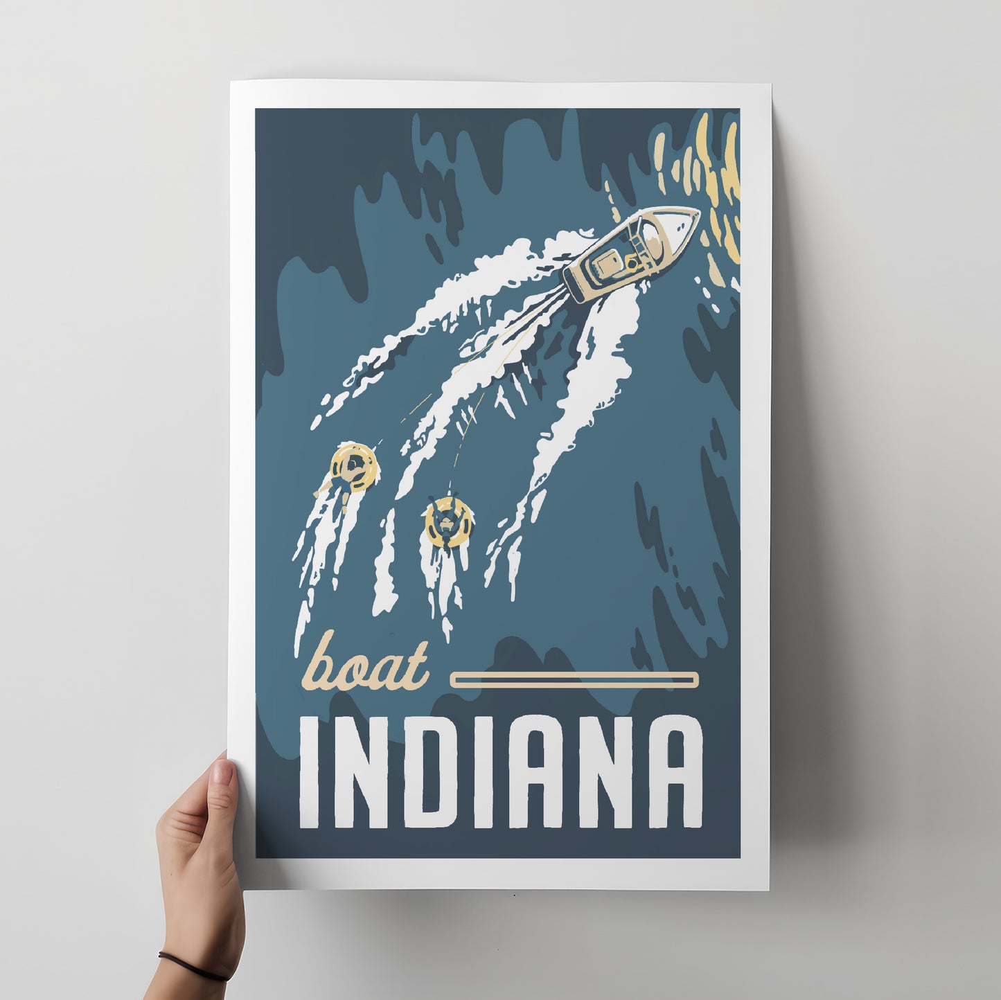 Boat Indiana Travel Poster