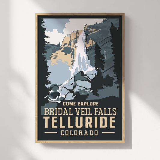 Telluride, Colorado Bridal Veil Falls Travel Poster