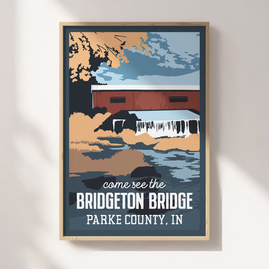 Bridgeton Covered Bridge Travel Poster