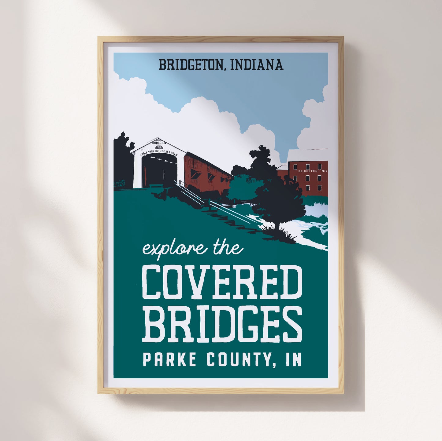 Bridgeton Covered Bridges Travel Poster