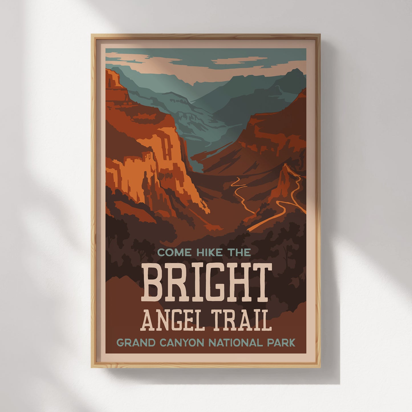 Bright Angel Trail, Grand Canyon National Park Travel Poster