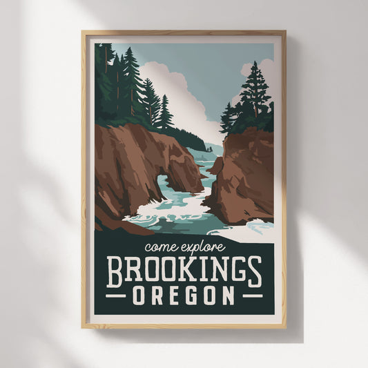 Brookings, Oregon Travel Poster
