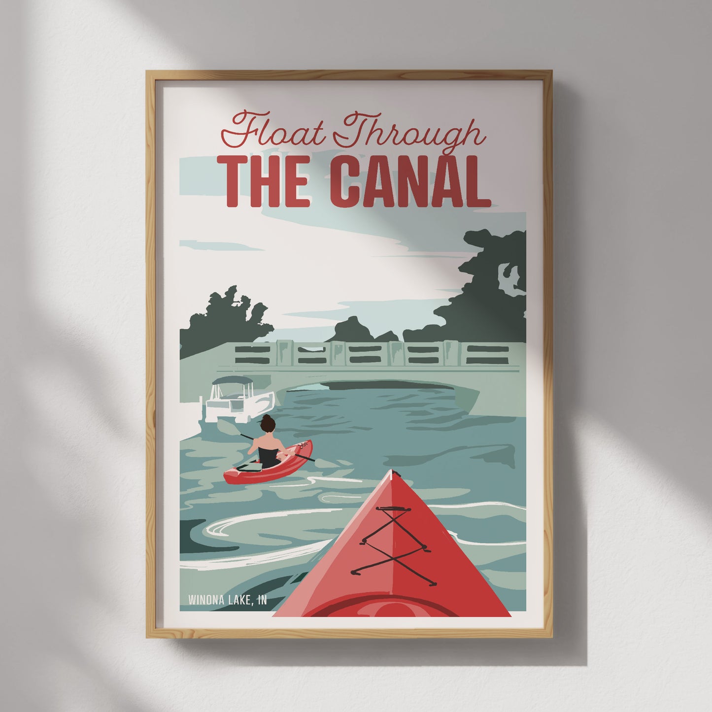 Float through the Canal, Winona Lake Travel Poster