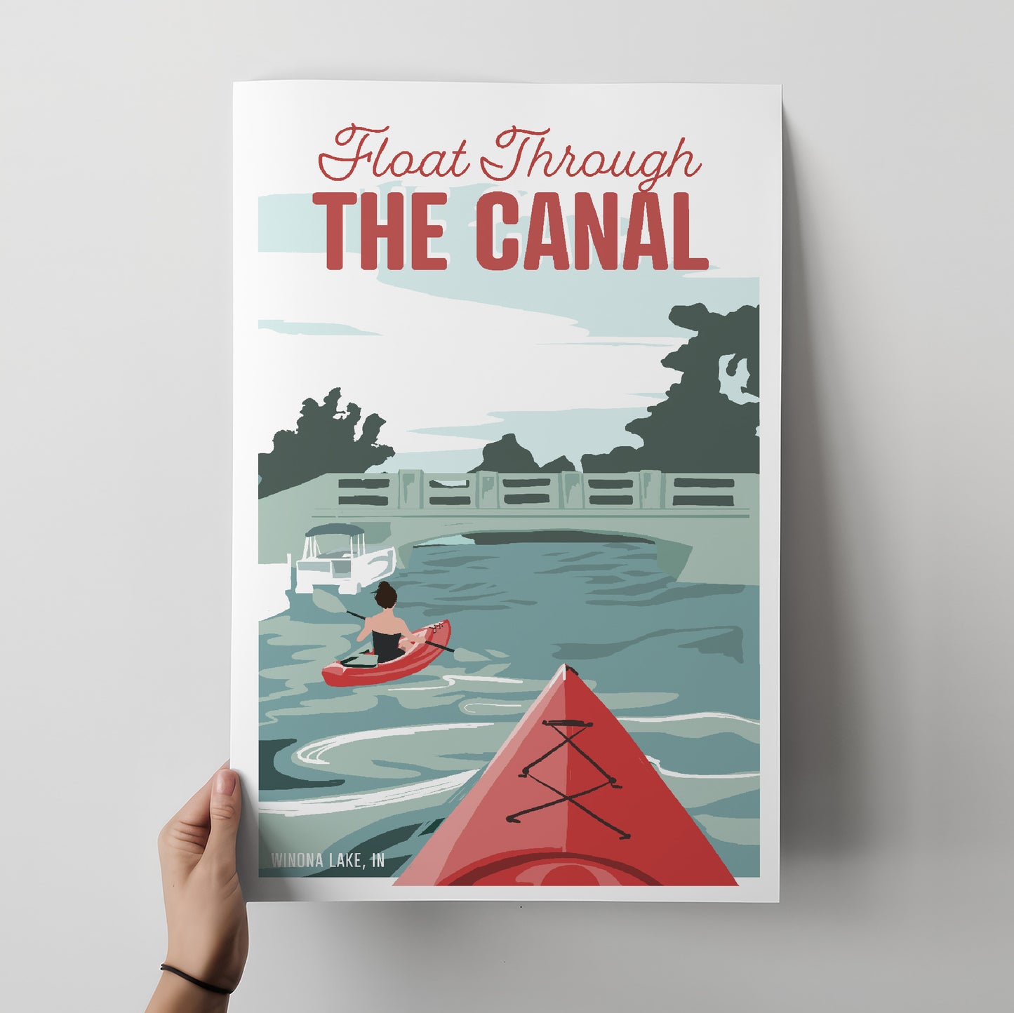 Float through the Canal, Winona Lake Travel Poster