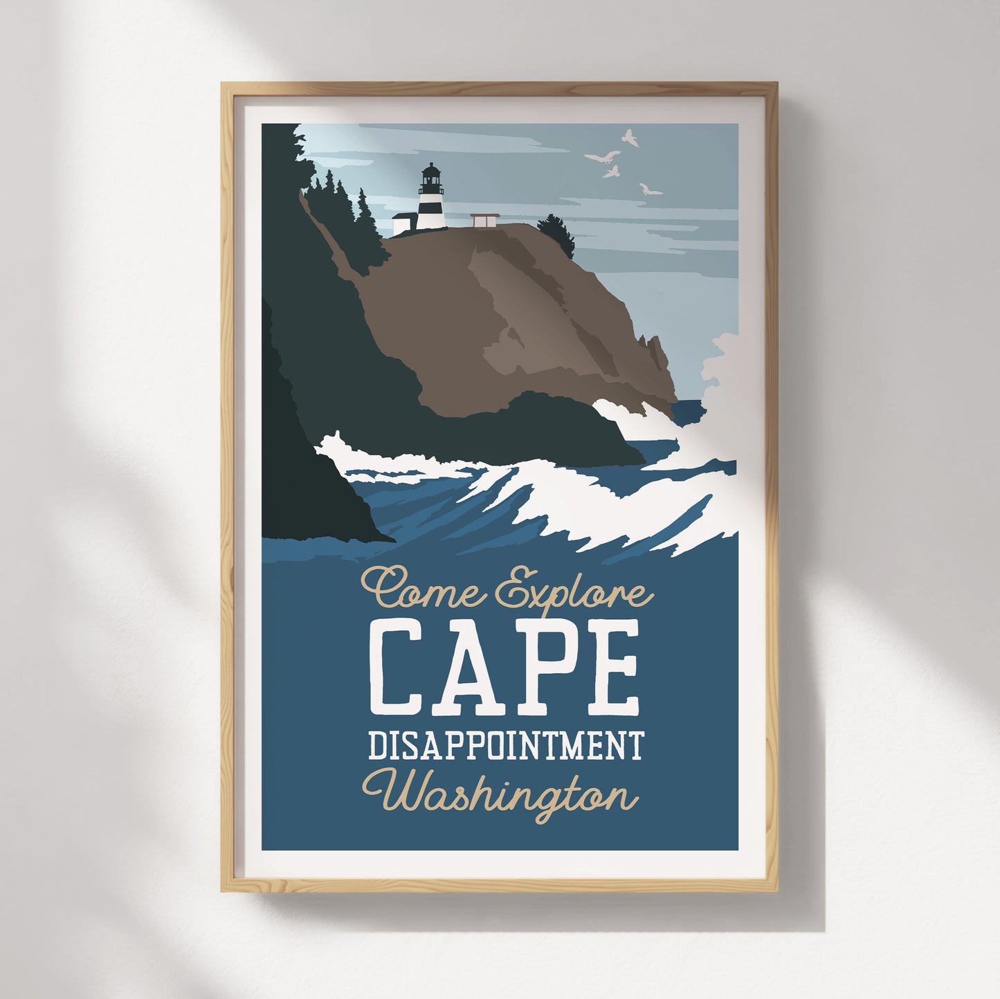Cape Disappointment, Washington Travel Poster