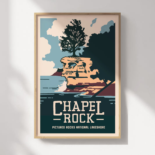 Chapel Rock, Pictured Rocks National Lakeshore Travel Poster