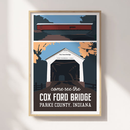 Cox Ford Covered Bridge Travel Poster