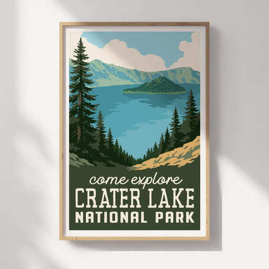 Crater Lake National Park Travel Poster
