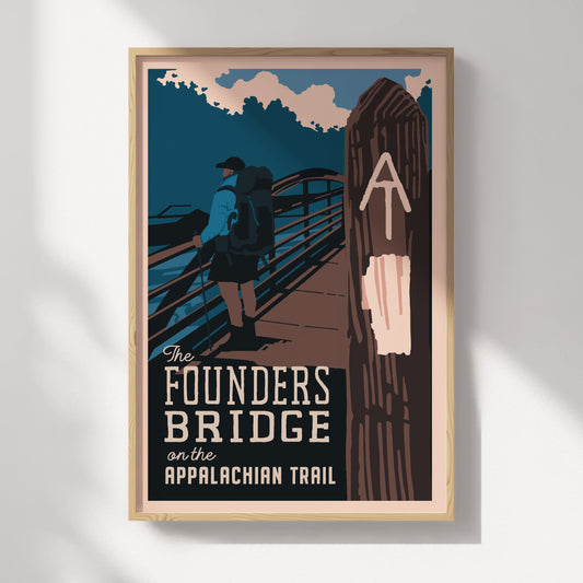 Appalachian Trail Founders Bridge Travel Poster