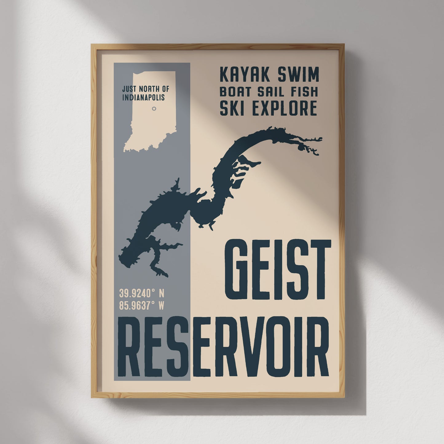 Geist Reservoir Travel Poster