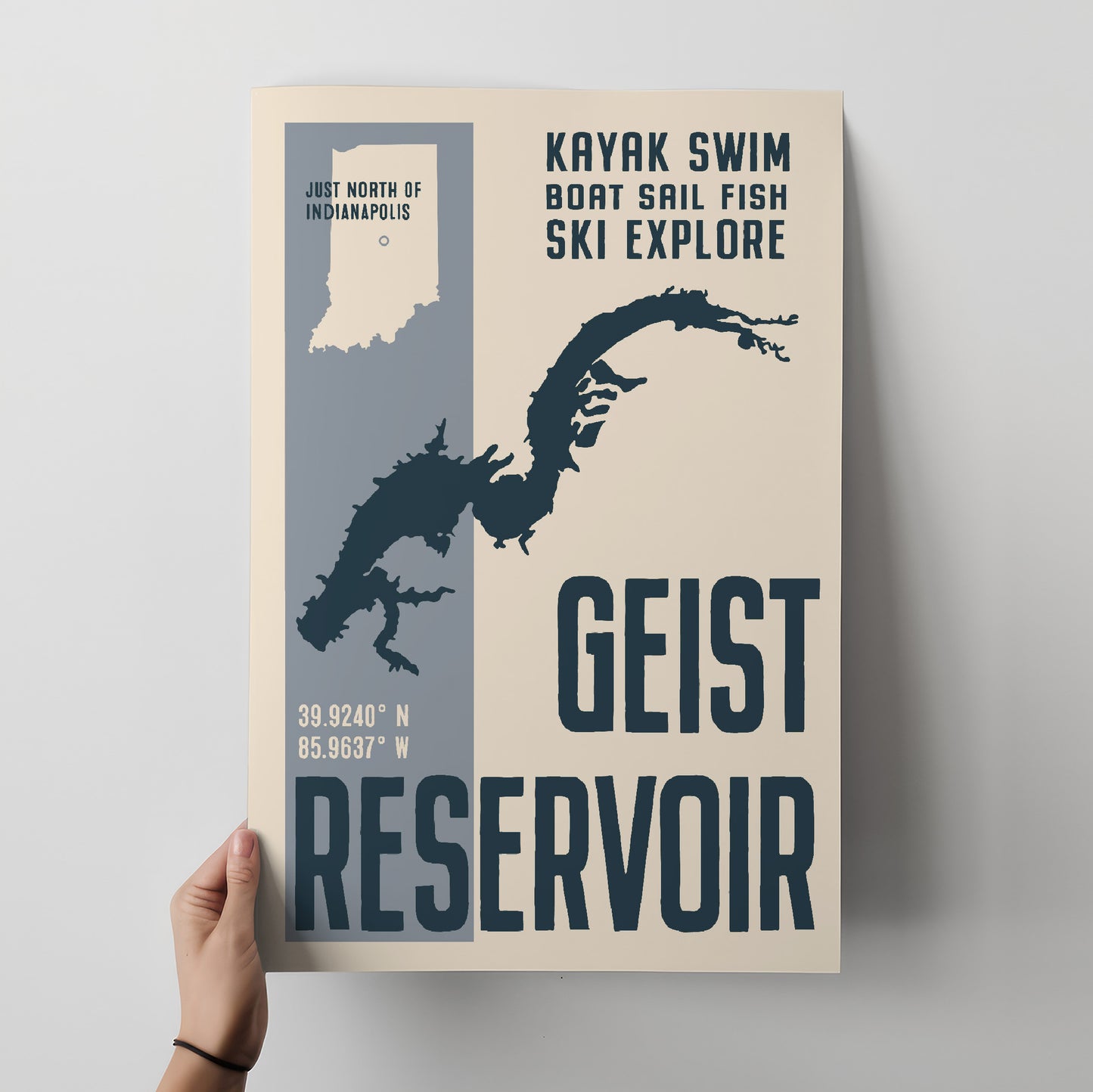 Geist Reservoir Travel Poster