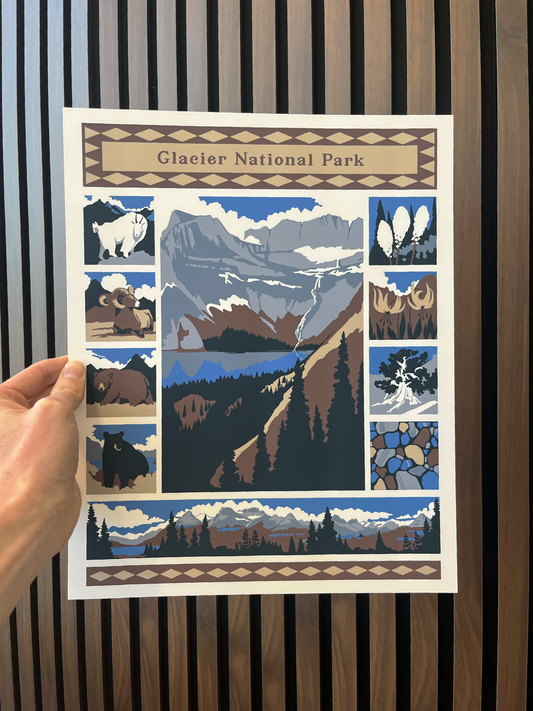 Glacier National Park Travel Poster Print