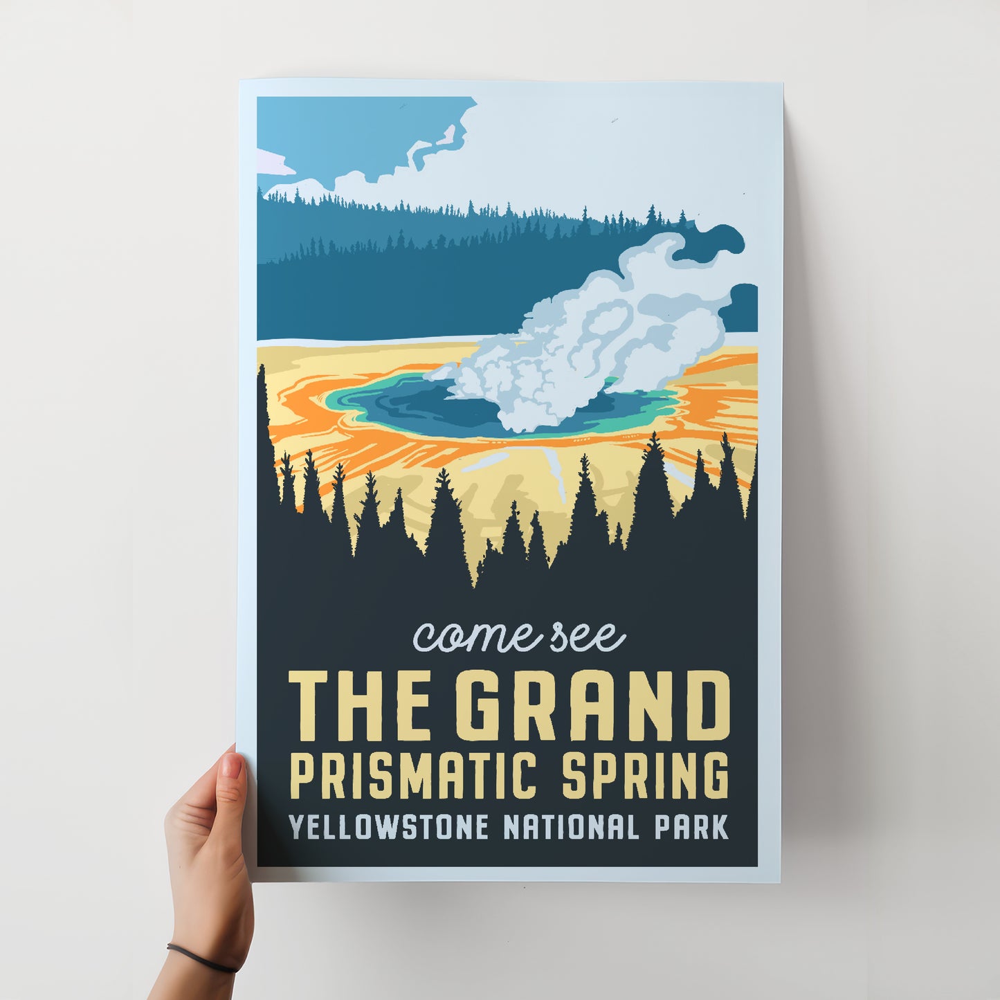 Grand Prismatic Spring Travel Poster