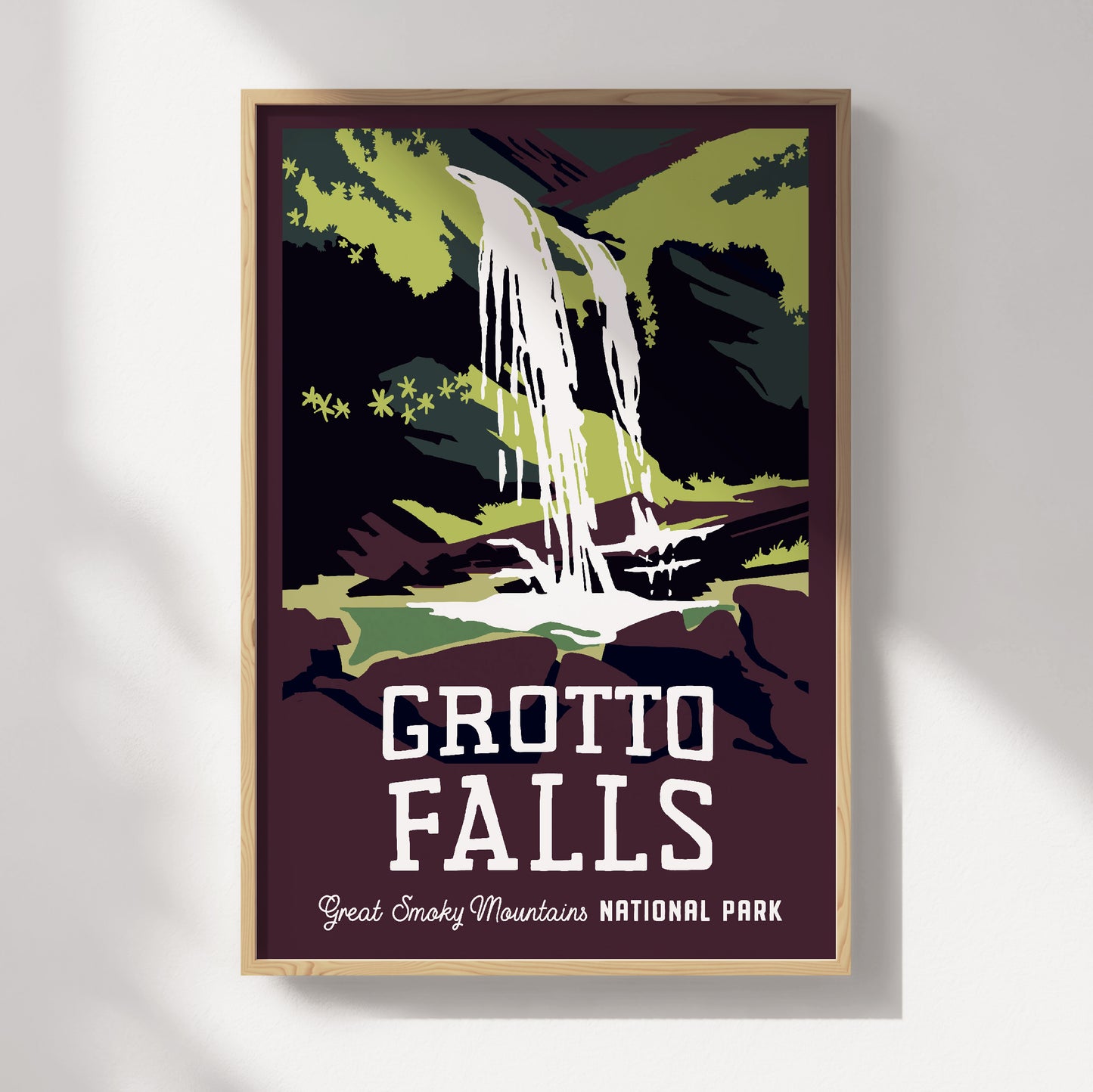 GSMNP Grotto Falls Travel Poster