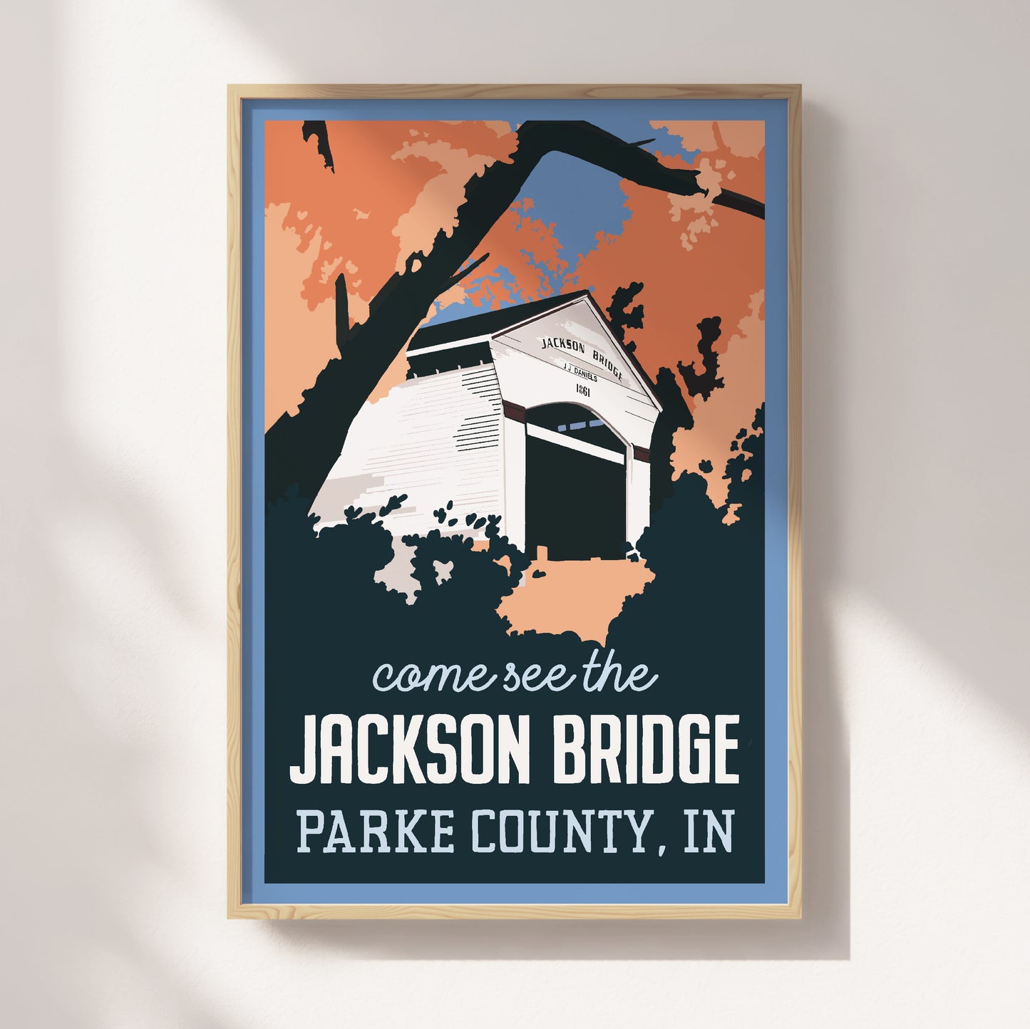 Jackson Covered Bridge Travel Poster