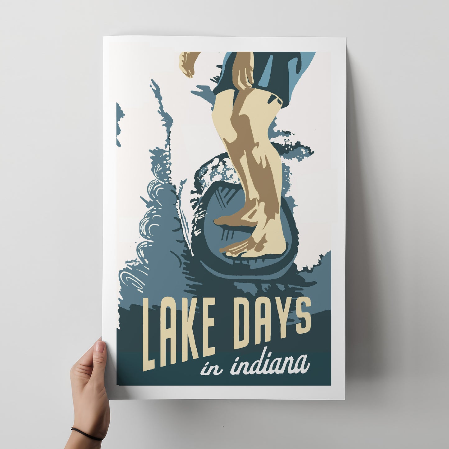 Lake Days in Indiana Travel Poster
