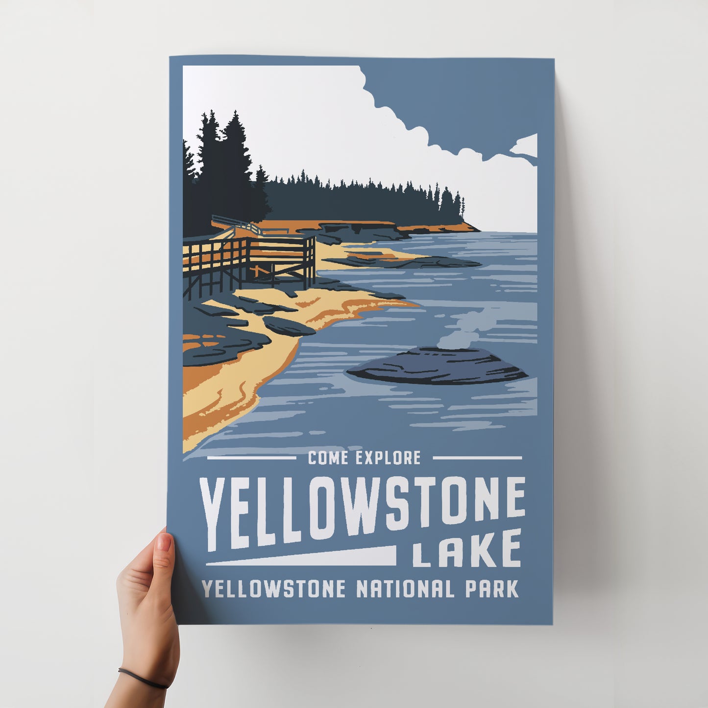 Yellowstone Lake Travel Poster