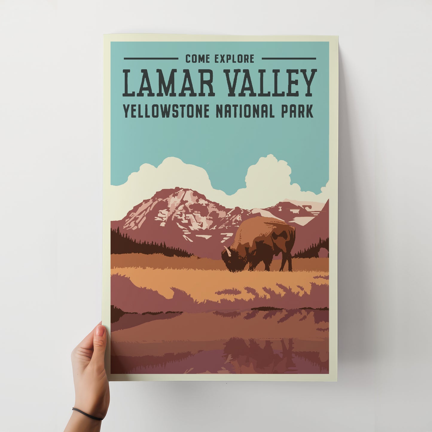 Lamar Valley Travel Poster