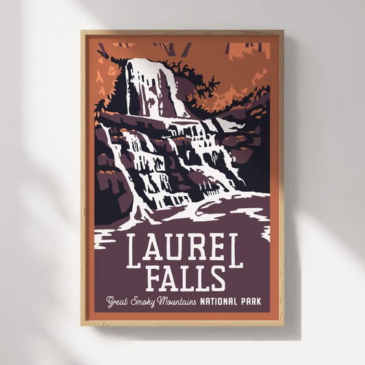 GSMNP Laurel Falls Travel Poster