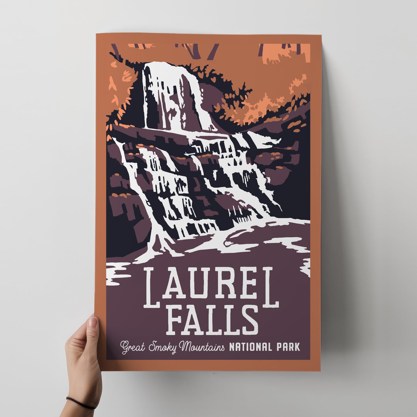 GSMNP Laurel Falls Travel Poster