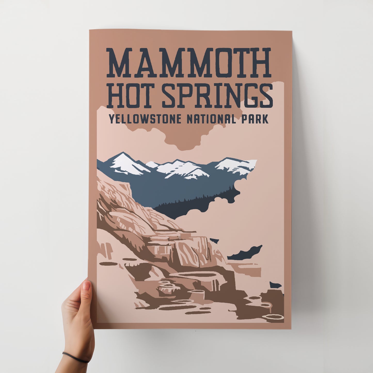 Mammoth Hot Springs Travel Poster