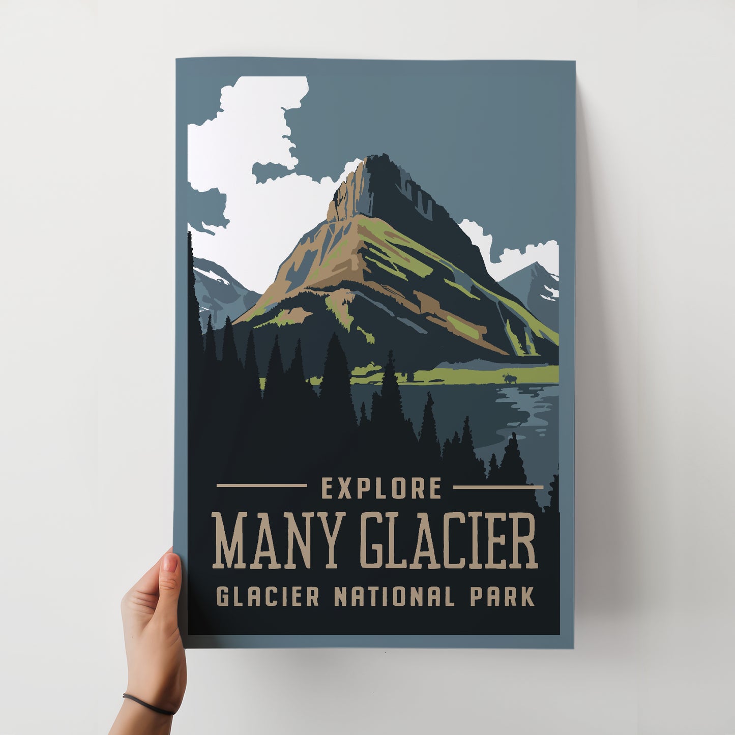Many Glacier Travel Poster