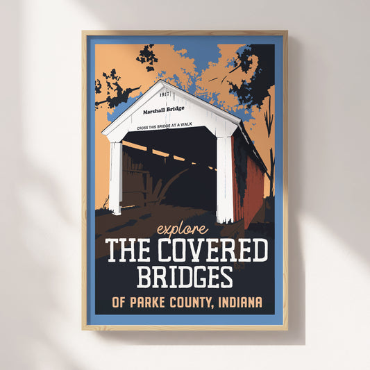 Covered Bridges Travel Poster