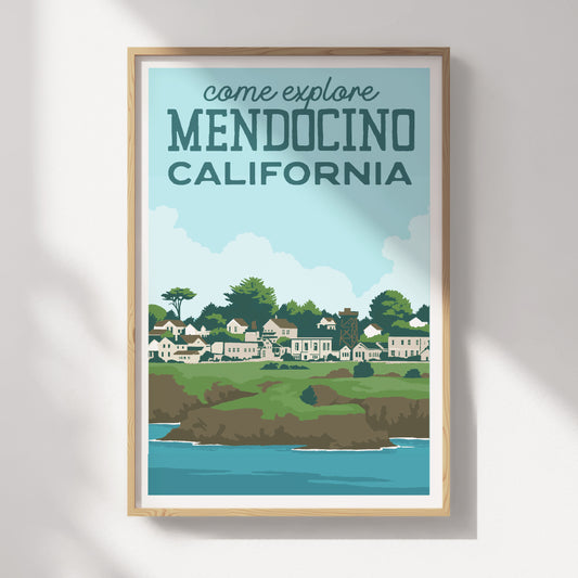 Mendocino, California Travel Poster