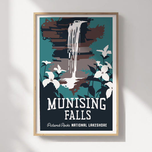 Munising Falls, Pictured Rocks National Lakeshore Travel Poster