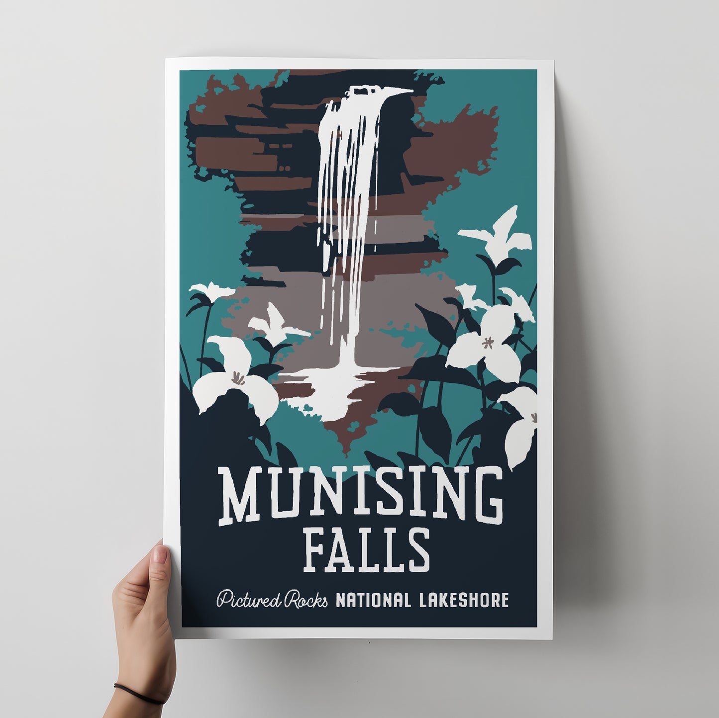 Munising Falls, Pictured Rocks National Lakeshore Travel Poster