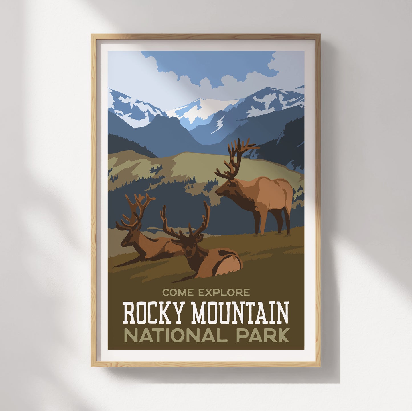 Rocky Mountain National Park Elk Travel Poster
