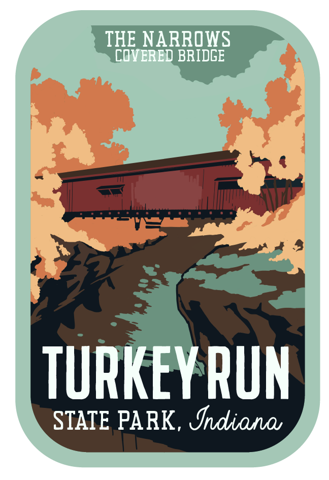 Turkey Run Narrows Covered Bridges Travel Sticker