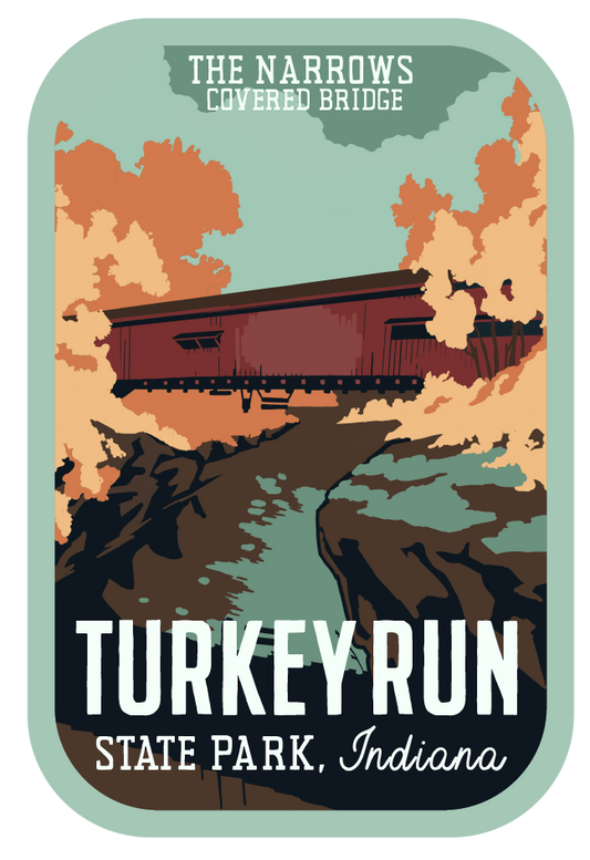 Turkey Run Narrows Covered Bridges Travel Sticker