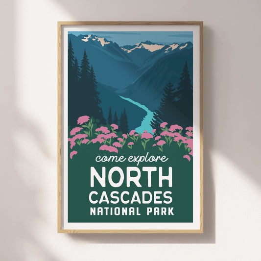 North Cascades National Park Travel Poster