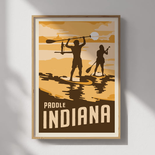 Paddle Indiana Travel Poster