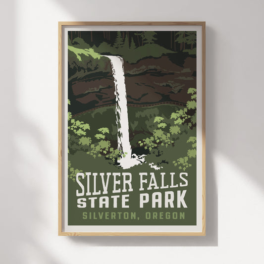 Silver Falls State Park, Silverton, California Travel Poster